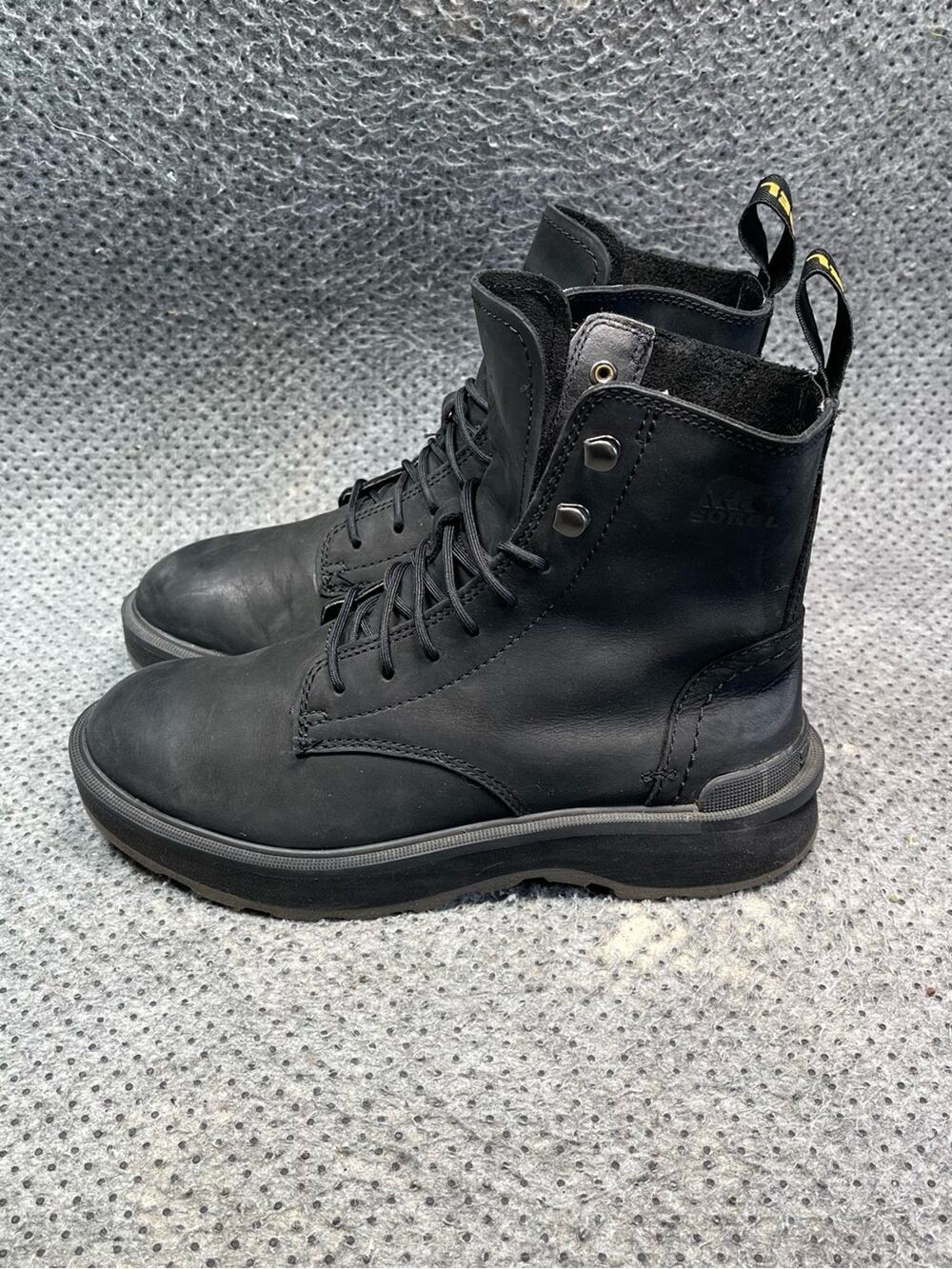 Sorel Hi-Line Lace Black Boots Size 5.5 Women’s